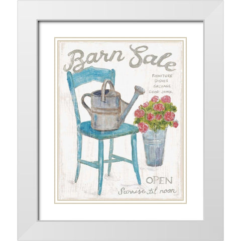 White Barn Flea Market II White Modern Wood Framed Art Print with Double Matting by Schlabach, Sue