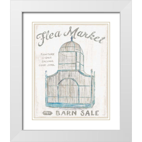 White Barn Flea Market III White Modern Wood Framed Art Print with Double Matting by Schlabach, Sue