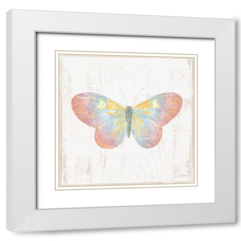 White Barn Butterflies I White Modern Wood Framed Art Print with Double Matting by Schlabach, Sue