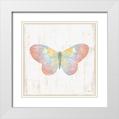 White Barn Butterflies I White Modern Wood Framed Art Print with Double Matting by Schlabach, Sue