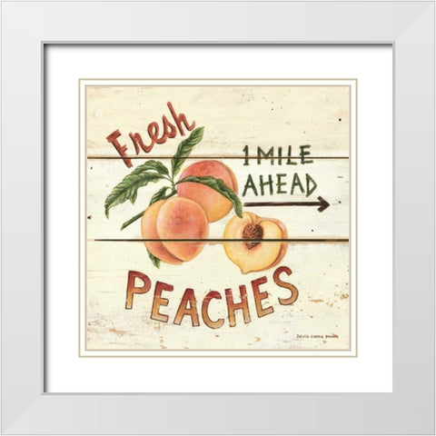 Fresh Peaches White Modern Wood Framed Art Print with Double Matting by Brown, David Carter