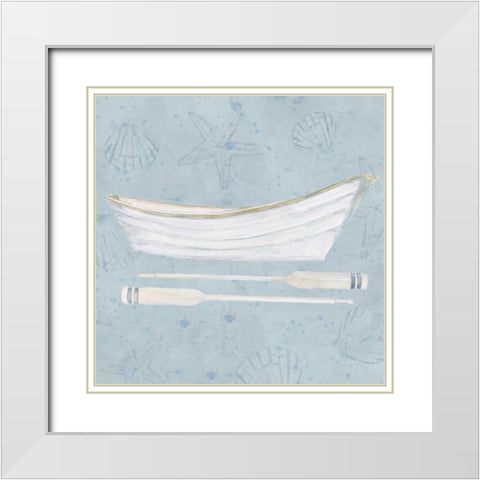 Serene Seaside I White Modern Wood Framed Art Print with Double Matting by Wiens, James