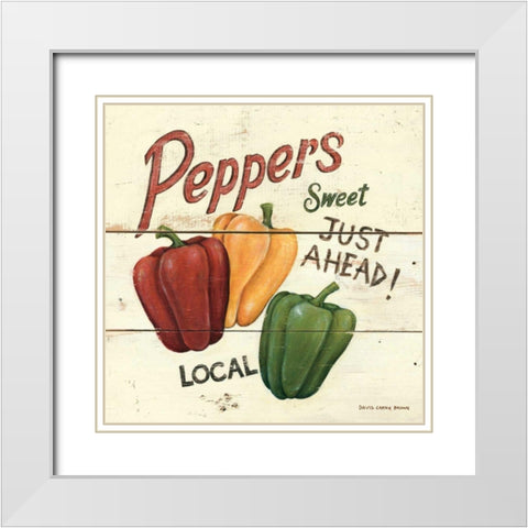 Sweet Peppers White Modern Wood Framed Art Print with Double Matting by Brown, David Carter