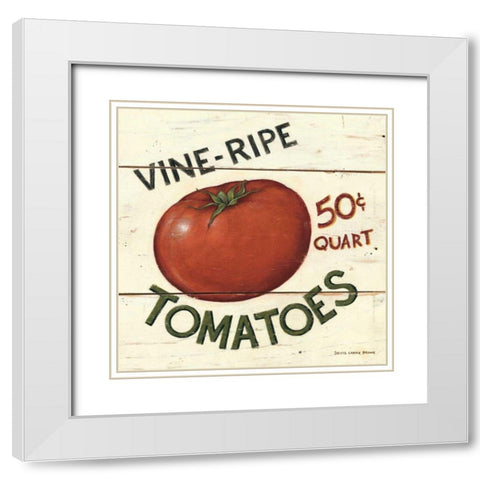 Vine Ripe Tomatoes White Modern Wood Framed Art Print with Double Matting by Brown, David Carter
