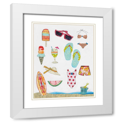At the Beach II v2 White Modern Wood Framed Art Print with Double Matting by Prahl, Courtney