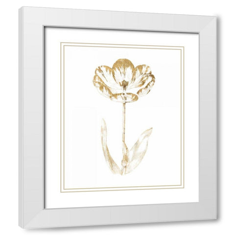 Gilded Botanical VI White Modern Wood Framed Art Print with Double Matting by Wild Apple Portfolio