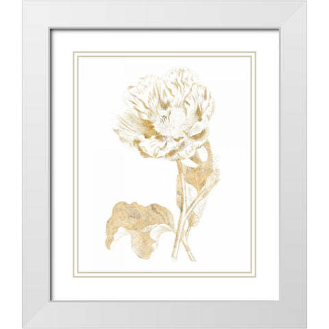 Gilded Botanical VII White Modern Wood Framed Art Print with Double Matting by Wild Apple Portfolio