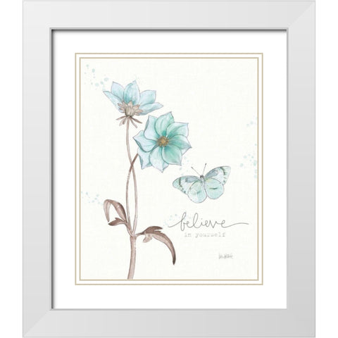 Bits of Blue II White Modern Wood Framed Art Print with Double Matting by Pertiet, Katie