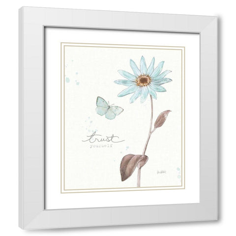 Bits of Blue III White Modern Wood Framed Art Print with Double Matting by Pertiet, Katie