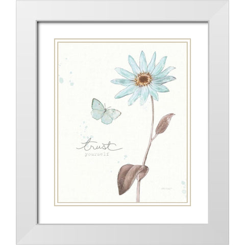 Bits of Blue III White Modern Wood Framed Art Print with Double Matting by Pertiet, Katie