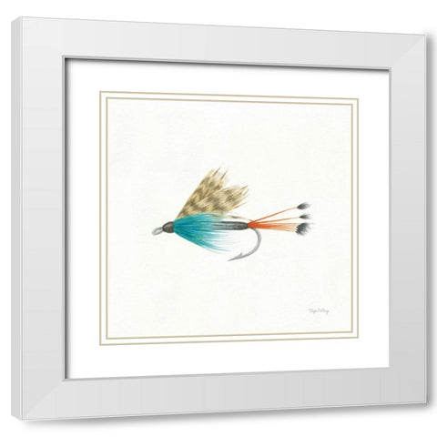 Gone Fishin V White Modern Wood Framed Art Print with Double Matting by DeNeige, Elyse