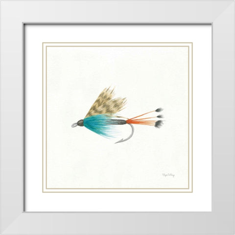 Gone Fishin V White Modern Wood Framed Art Print with Double Matting by DeNeige, Elyse