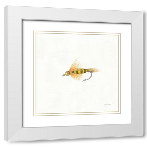 Gone Fishin VII White Modern Wood Framed Art Print with Double Matting by DeNeige, Elyse