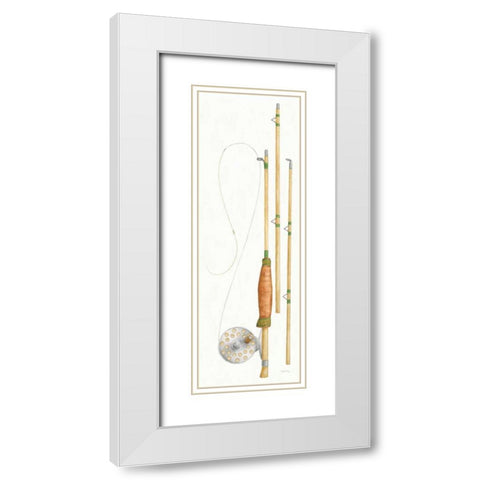 Gone Fishin XI White Modern Wood Framed Art Print with Double Matting by DeNeige, Elyse