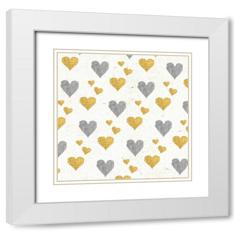 Coffee Cuties Pattern I A White Modern Wood Framed Art Print with Double Matting by Pela Studio