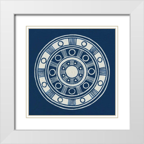 Seville II Dark Blue FB White Modern Wood Framed Art Print with Double Matting by Lovell, Kathrine