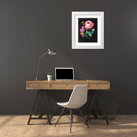 Alpine Bouquet I White Modern Wood Framed Art Print with Double Matting by Nai, Danhui