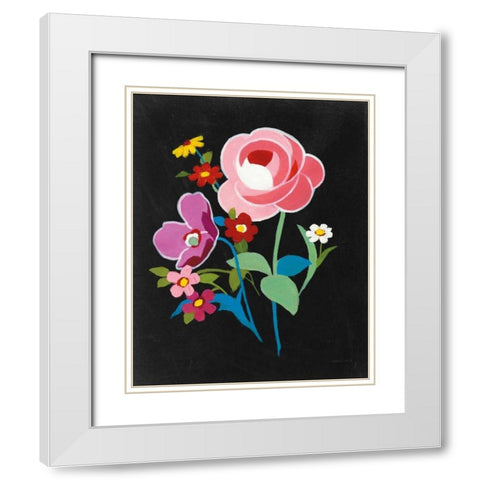 Alpine Bouquet I White Modern Wood Framed Art Print with Double Matting by Nai, Danhui