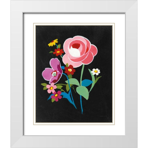Alpine Bouquet I White Modern Wood Framed Art Print with Double Matting by Nai, Danhui