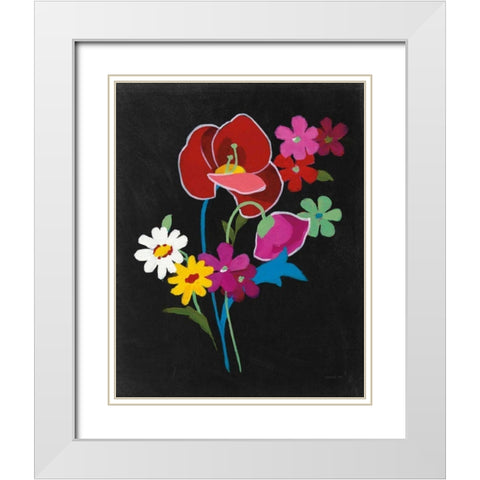 Alpine Bouquet II White Modern Wood Framed Art Print with Double Matting by Nai, Danhui