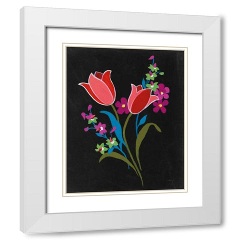 Alpine Bouquet IV White Modern Wood Framed Art Print with Double Matting by Nai, Danhui