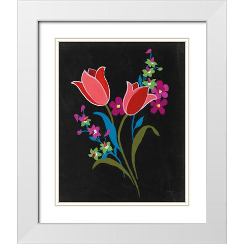 Alpine Bouquet IV White Modern Wood Framed Art Print with Double Matting by Nai, Danhui