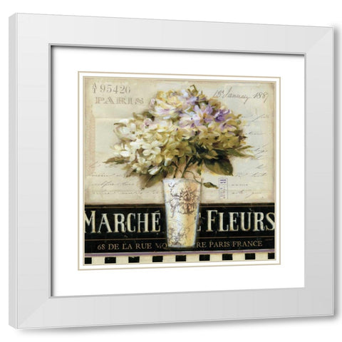 Marche de Fleurs White Modern Wood Framed Art Print with Double Matting by Audit, Lisa