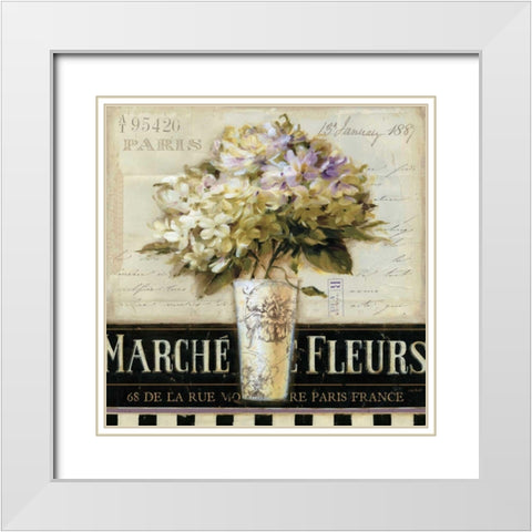 Marche de Fleurs White Modern Wood Framed Art Print with Double Matting by Audit, Lisa