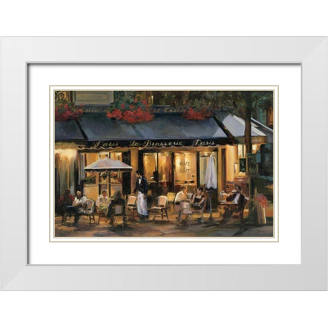 La Brasserie White Modern Wood Framed Art Print with Double Matting by Hageman, Marilyn