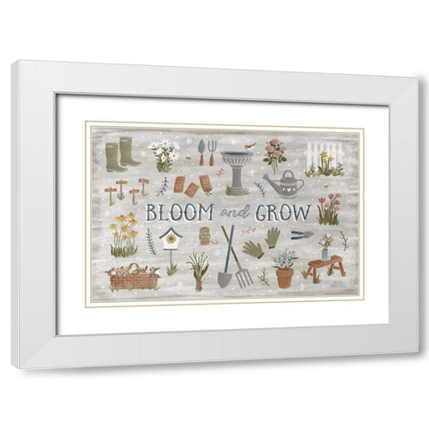 Blooming Garden III White Modern Wood Framed Art Print with Double Matting by Marshall, Laura