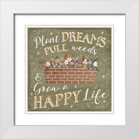 Blooming Garden V White Modern Wood Framed Art Print with Double Matting by Marshall, Laura