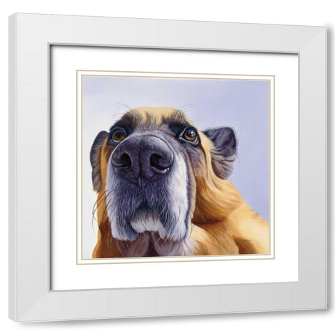 Smooch White Modern Wood Framed Art Print with Double Matting by Ruby, James