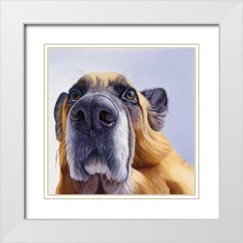 Smooch White Modern Wood Framed Art Print with Double Matting by Ruby, James