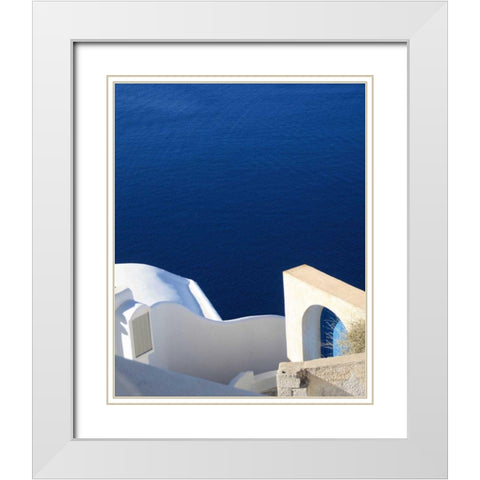 Santorini II Crop White Modern Wood Framed Art Print with Double Matting by Miller, Sara Zieve