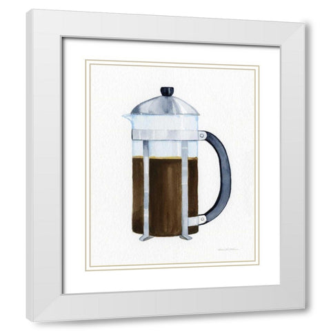 Coffee Break Element II White Modern Wood Framed Art Print with Double Matting by McKenna, Kathleen Parr