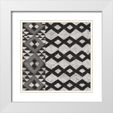 Kuba Cloth Mat I Crop BW White Modern Wood Framed Art Print with Double Matting by Wild Apple Portfolio