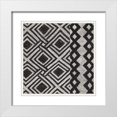 Kuba Cloth Mat III Crop BW White Modern Wood Framed Art Print with Double Matting by Wild Apple Portfolio
