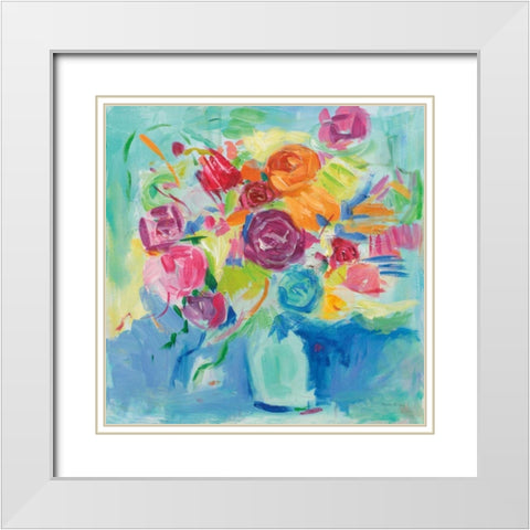 Matisse Florals White Modern Wood Framed Art Print with Double Matting by Zaman, Farida