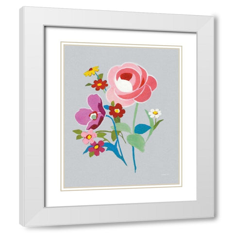 Alpine Bouquet I Gray White Modern Wood Framed Art Print with Double Matting by Nai, Danhui