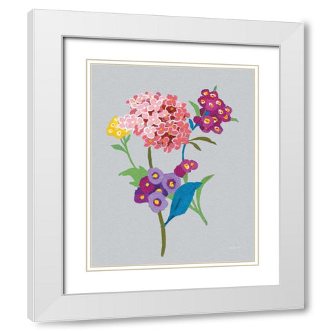 Alpine Bouquet III Gray White Modern Wood Framed Art Print with Double Matting by Nai, Danhui