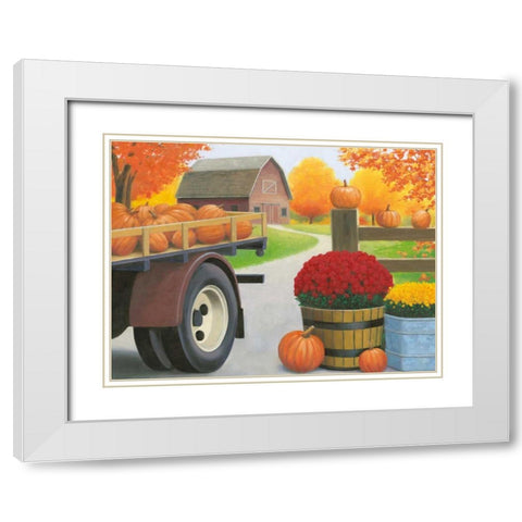 Autumn Affinity I White Modern Wood Framed Art Print with Double Matting by Wiens, James