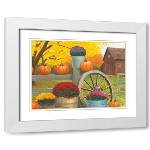 Autumn Affinity II White Modern Wood Framed Art Print with Double Matting by Wiens, James