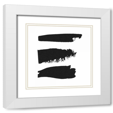 Threes Company I White Modern Wood Framed Art Print with Double Matting by Adams, Sarah