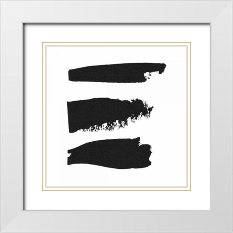 Threes Company I White Modern Wood Framed Art Print with Double Matting by Adams, Sarah