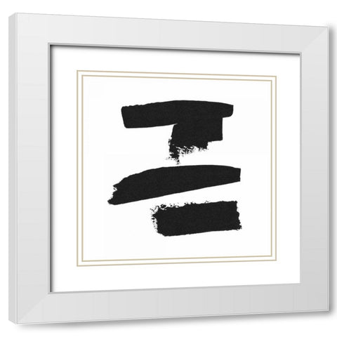Threes Company II White Modern Wood Framed Art Print with Double Matting by Adams, Sarah