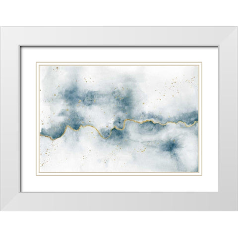 Flow with Gold White Modern Wood Framed Art Print with Double Matting by Marshall, Laura