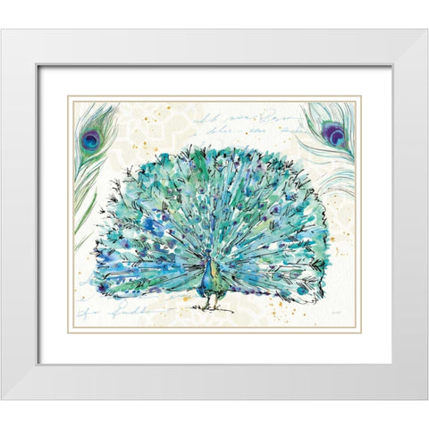 Peacock Garden IX Purple White Modern Wood Framed Art Print with Double Matting by Tavoletti, Anne