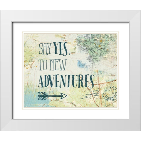 Map Sentiments II v2 White Modern Wood Framed Art Print with Double Matting by Pertiet, Katie