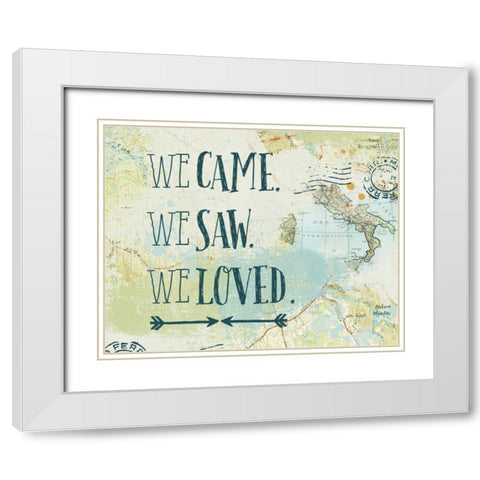 Map Sentiments III v2 White Modern Wood Framed Art Print with Double Matting by Pertiet, Katie