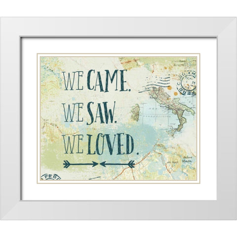 Map Sentiments III v2 White Modern Wood Framed Art Print with Double Matting by Pertiet, Katie